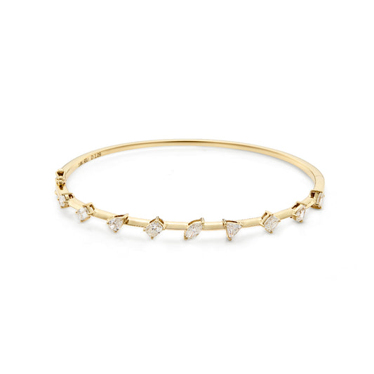 Mixed-Cut Diamond Bangle