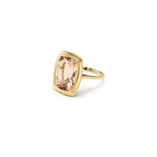 Cushion - Cut Morganite Solitaire Ring - J.Tyler