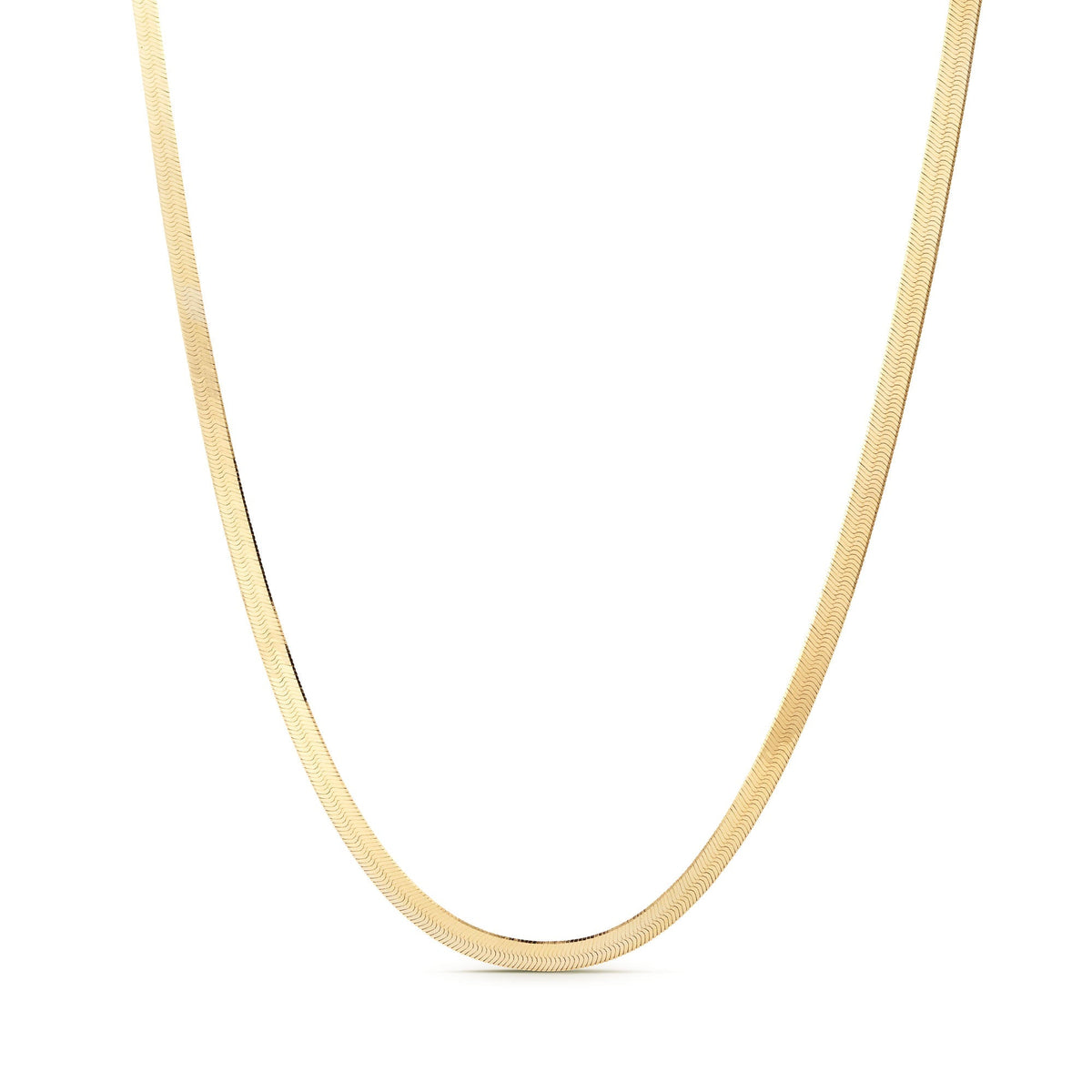 4mm Herringbone Chain – 14K Italian Gold Necklace | J.Tyler display picture 3