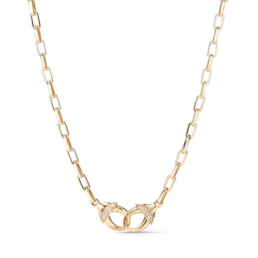 Paperclip Chain with Diamond Hinged Clasp - J.Tyler